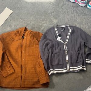 Target original Use Long Sleeve cardigan and waffle button up shirt medium mens
